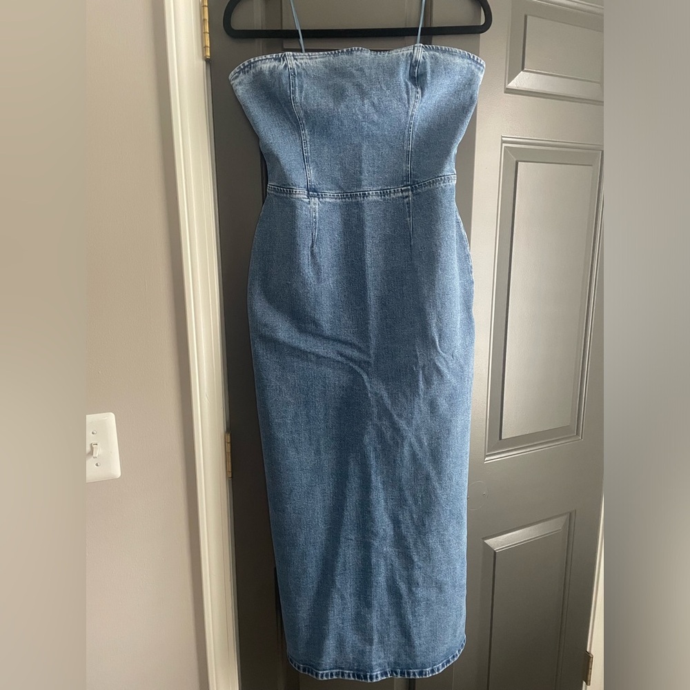 Abercrombie and Fitch strapless Jean midi dress